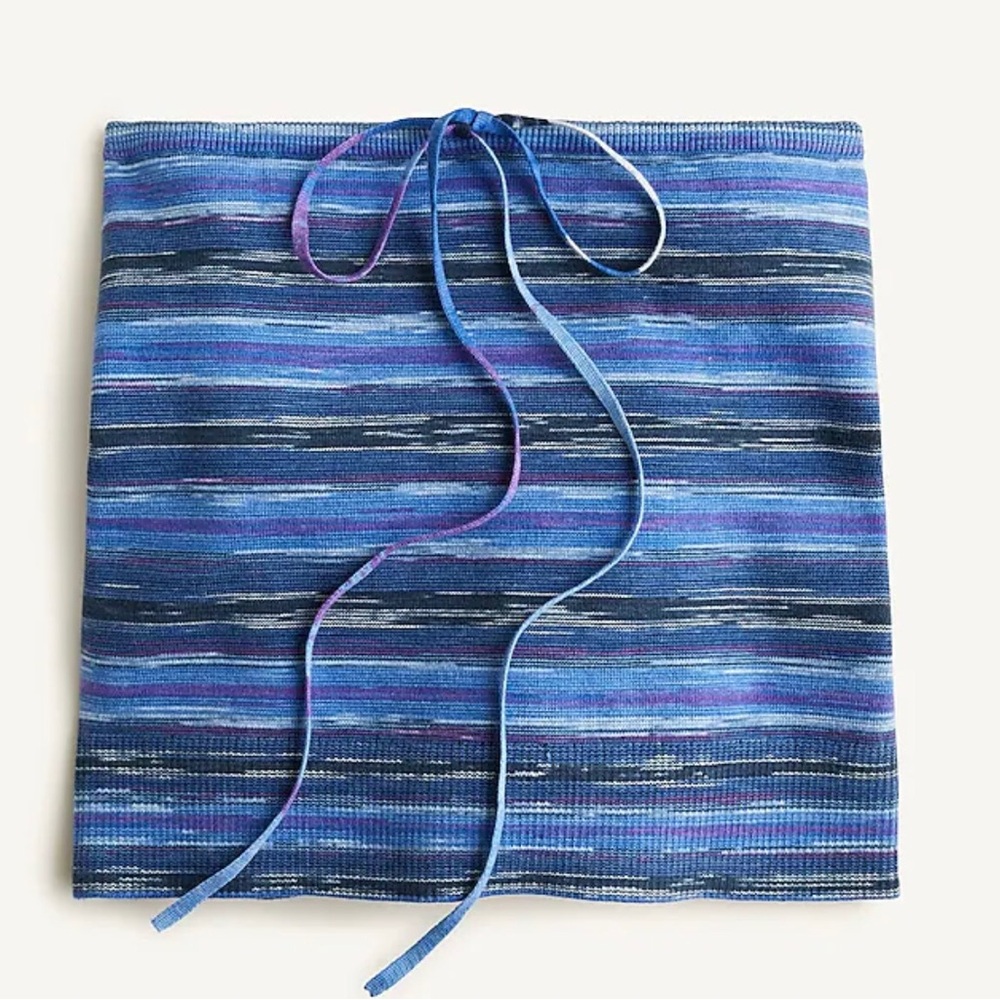 NWOT J. Crew Spaced-dyed tube top sweater womens L Blue cropped boho hippie 70s
